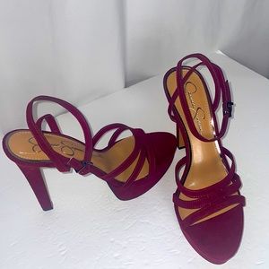 Jessica Simpson NWOT Raspberry Stiletto, Strappy Heels - Size 10
